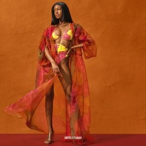 Andrea Iyamah Deko Robe Coverup Maxi Duster - Eros Print NWT